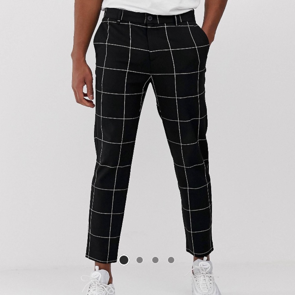 black and white “grid” pants from asos